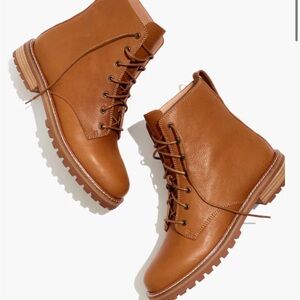 Madewell Clair Lace-Up Boots English Saddle